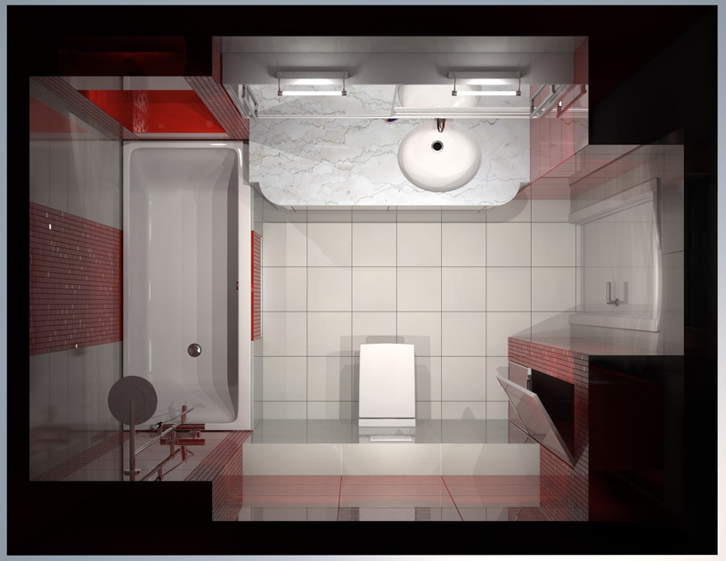 Проект дизайна интерьера ванной комнаты