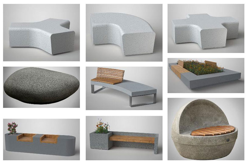 Уличная мебель – декоративные возможности бетона