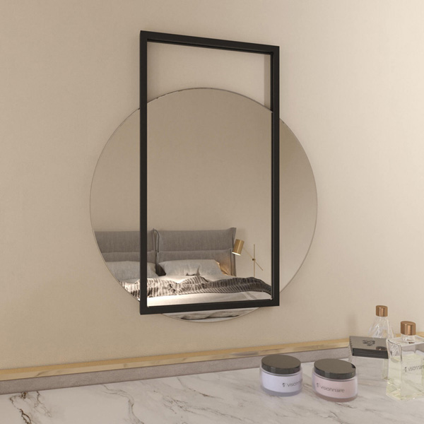 Зеркало в раме круглое настенное KRAUGS от компании GENGLASS, 89 х 79 см