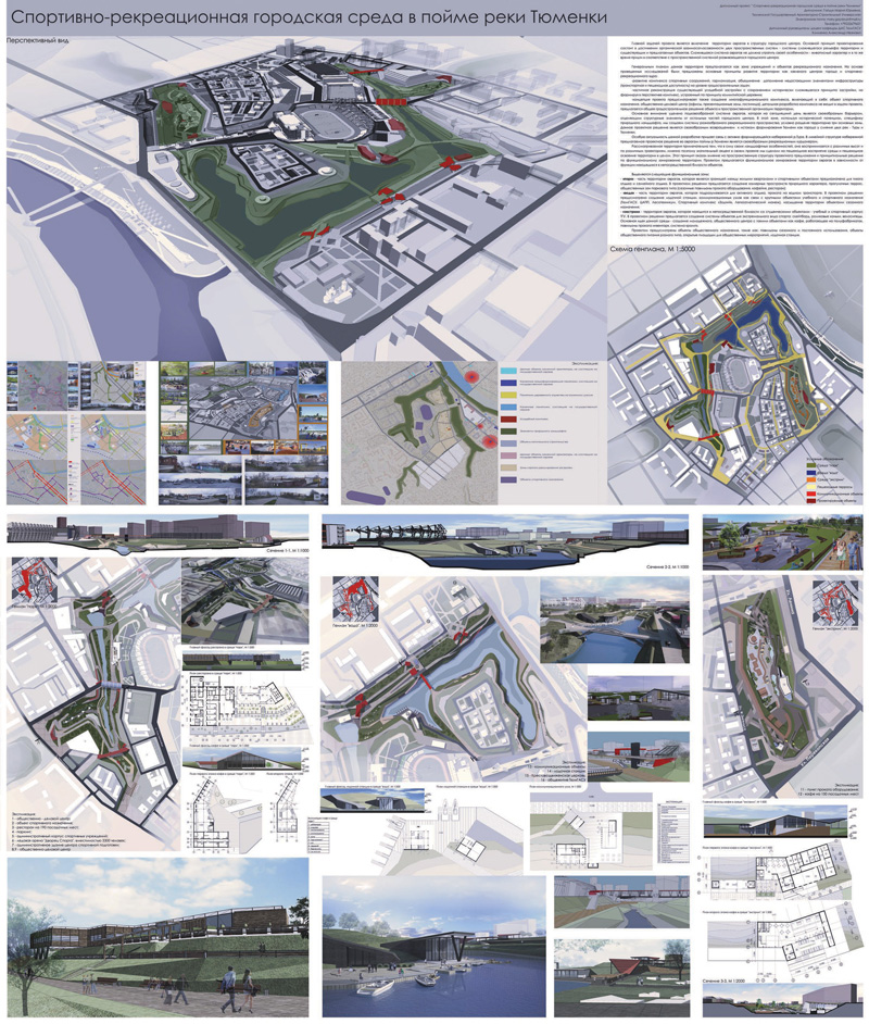 Спортивно-рекреационная городская среда в пойме реки Тюменки. Авторы: Гайдук М.Ю., руководитель Клименко А.И.