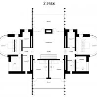 Концепция реконструкции коттеджа. План 1-го этажа (вариант 2). Архитектор: Сергей Косинов. Новосибирск