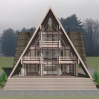 Эскизный проект загородного деревянного дома для семейного отдыха «Тайга». Архитектор Сергей Косинов