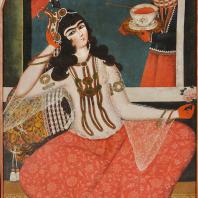 Картина «Женщина со служанкой». Иран, 1-я пол. XIX в.