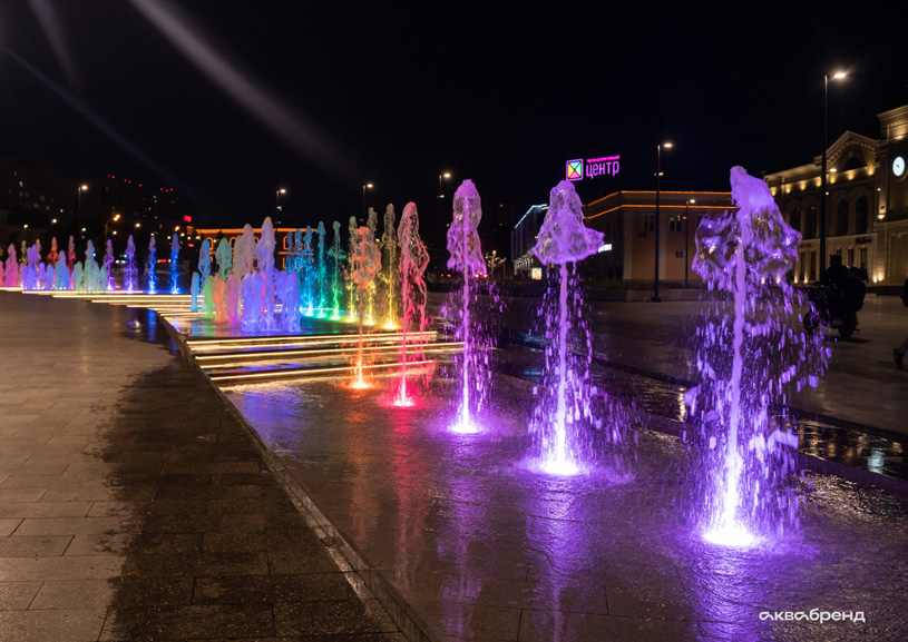 Пешеходный фонтан в Дмитрове по уникальному проекту