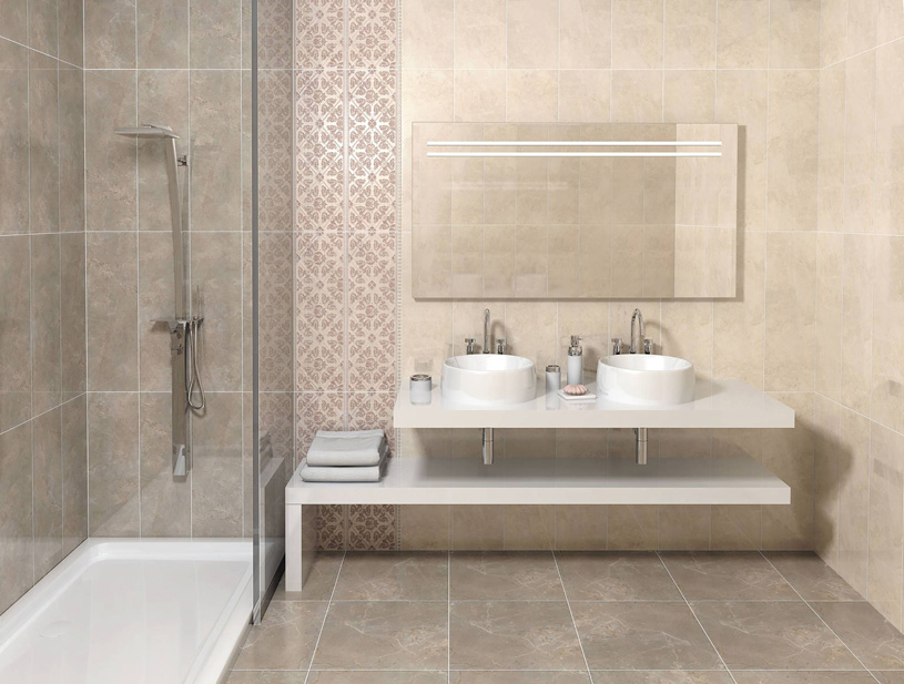 Дизайн ванной комнаты с плиткой