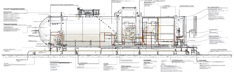 Устройство резервуара для битума с термомасляным подогревом 