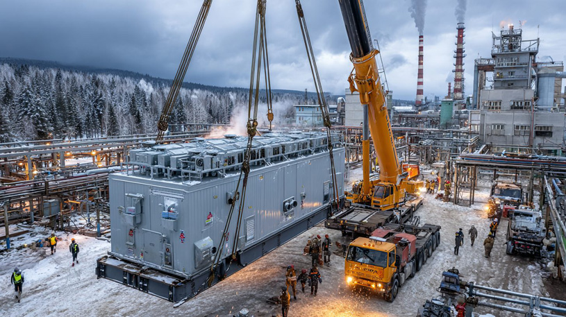 Установка моноблочного чиллера на промышленном объекте в России