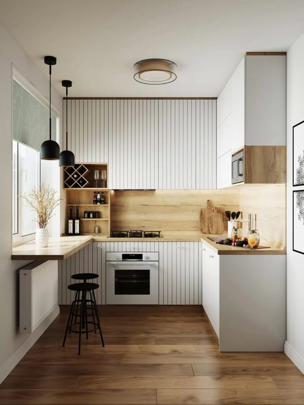 Кухонный гарнитур с эмалевысм фасадами