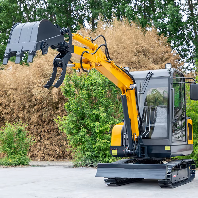 Гусеничный мини экскаватор-погрузчик