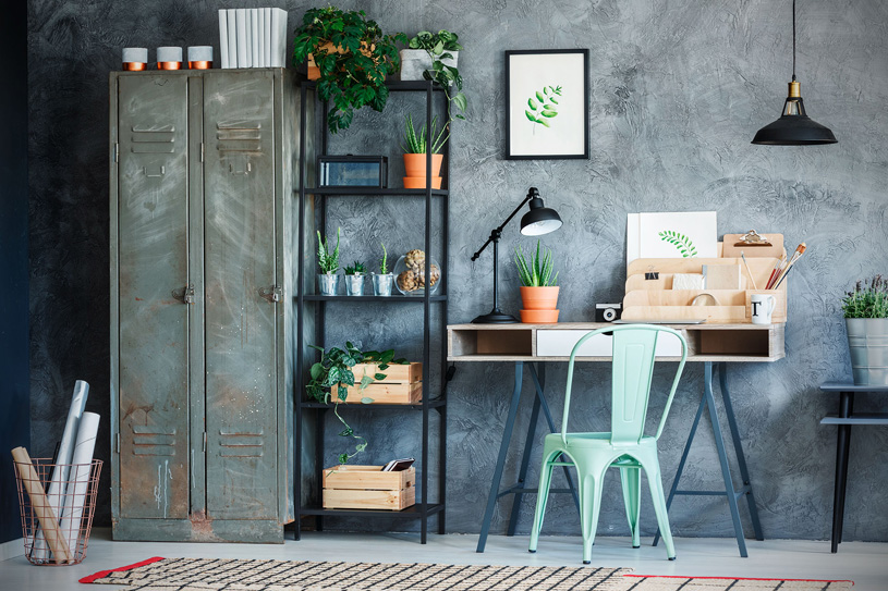 мебель из дерева и металла в интерьере