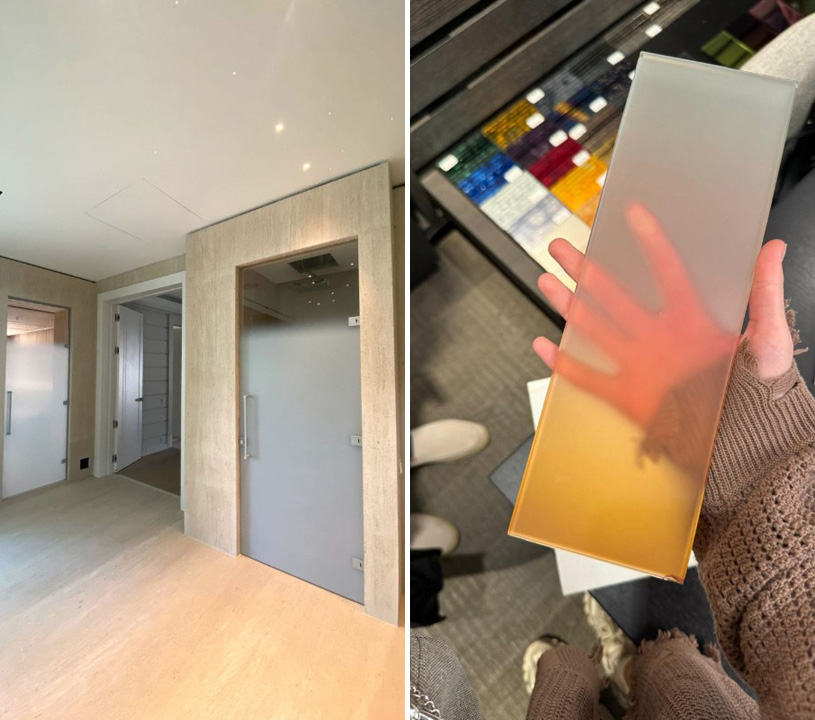 Стекло с градиентом в интерьере