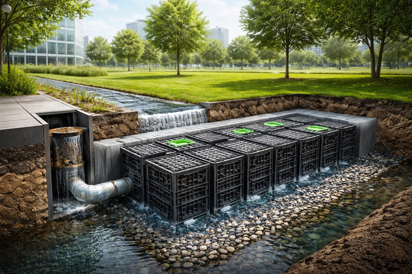 открытая городская дренажная система