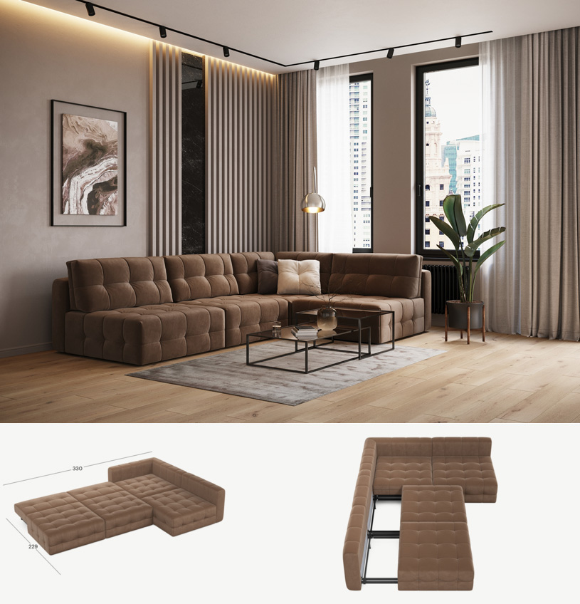 Модульный угловой диван MOON 160