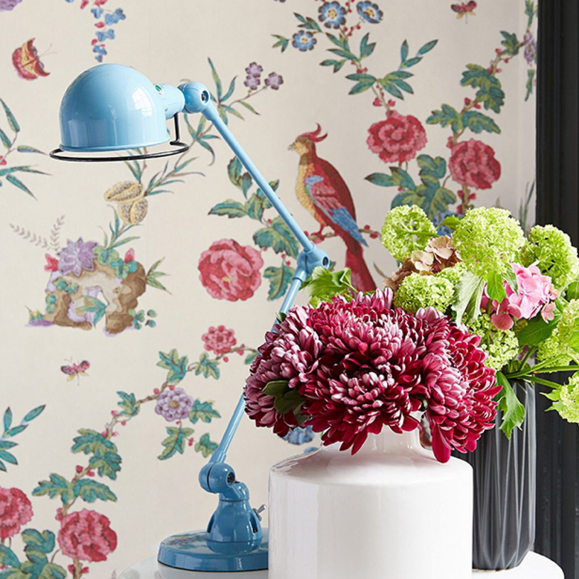 обои с принтом птицы