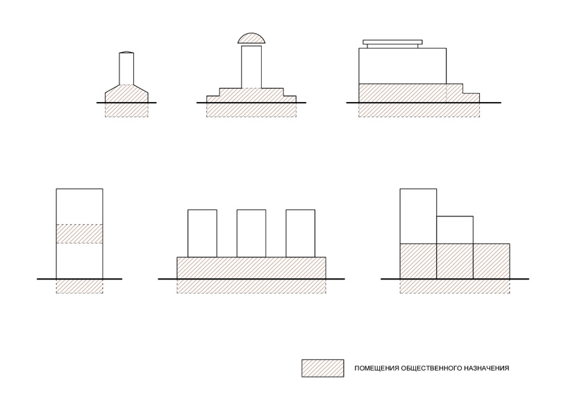 Схема размещения помещений общественного назначения в многоэтажном жилом комплексе