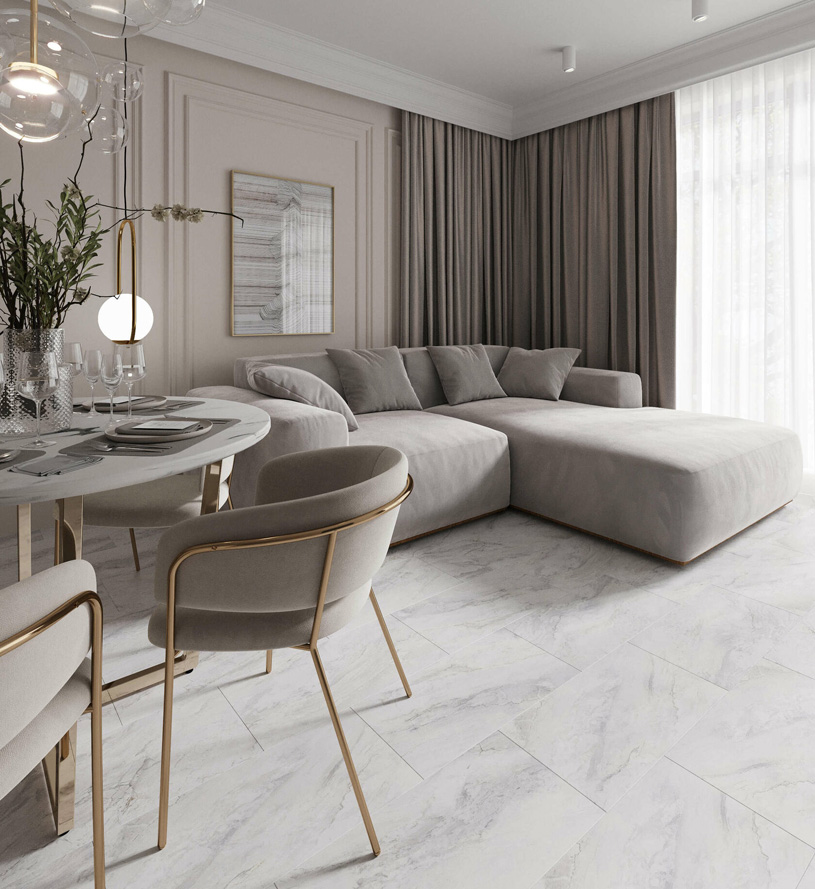 SPC кварц-винил AlixFloor Stone Line Мрамор натуральный