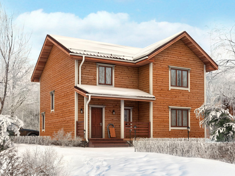 проект двухэтажного дома из бруса