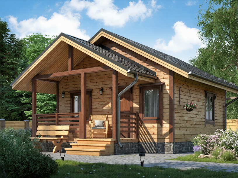 проект одноэтажного дома из бруса