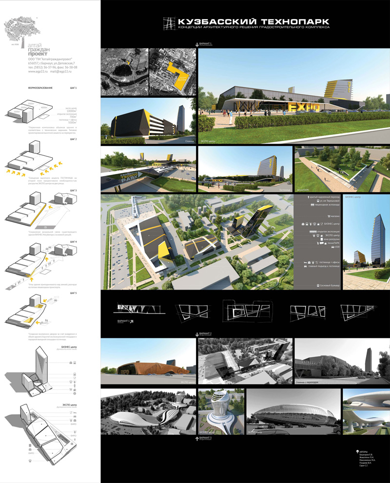 Кузбасский Технопарк. Концепции архитектурного решения градостроительного комплекса. Проектная организация: ООО «Алтайгражданпроект»