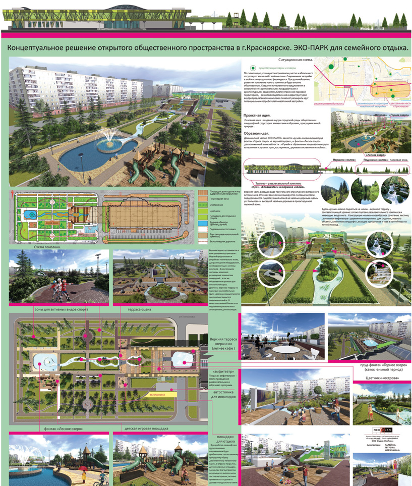 Эко-парк семейного отдыха в Красноярске. ООО Студия «НеоПлан». Авторы: Палей Н.А., Шевченко А.А., Гетто В.А.