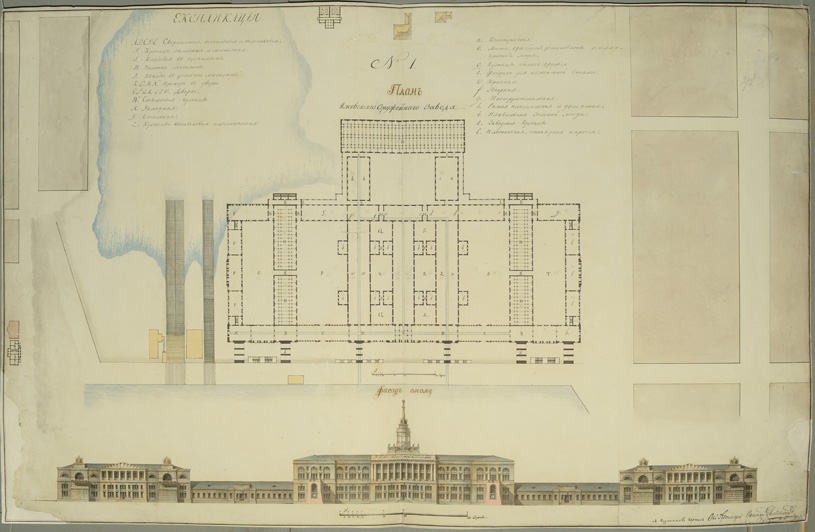 Генеральный план Ижевского оружейного завода, утвержденный А.Ф. Дерябиным для направления Александру I. 1808