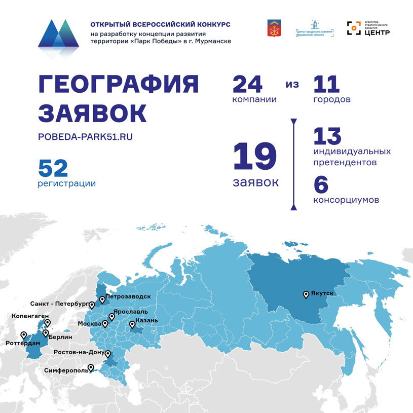 24 компании участвуют в конкурсе на разработку концепции развития территории «Парка Победы» в Мурманске