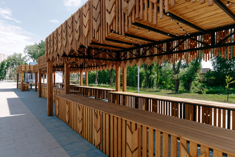 Набережная реки Мелеуз. Мелеуз, Башкортостан. Авторы: Ольга Сарапулова, Эльмира Низамова, Руслан Тимашев, Ольга Чистякова, Никита Курбатов. АНО «Институт развития городов Башкортостана», «Новая земля» и компания «Аффинум»