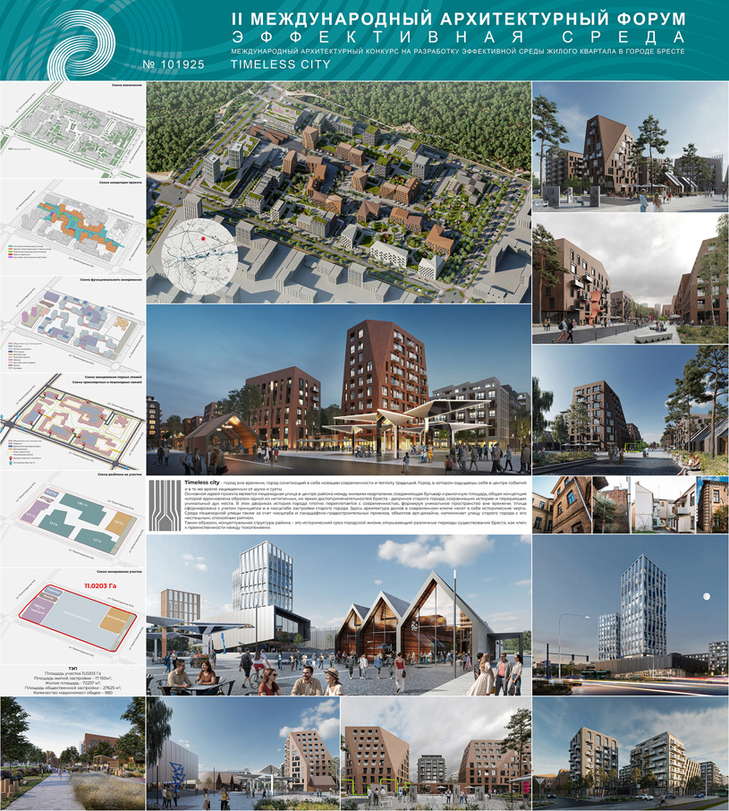 Международный архитектурный конкурс на разработку эффективной среды жилого квартала в городе Бресте. Проект «Timeless city». «ВОРОБЬЁВ и ПАРТНЁРЫ» (Беларусь)
