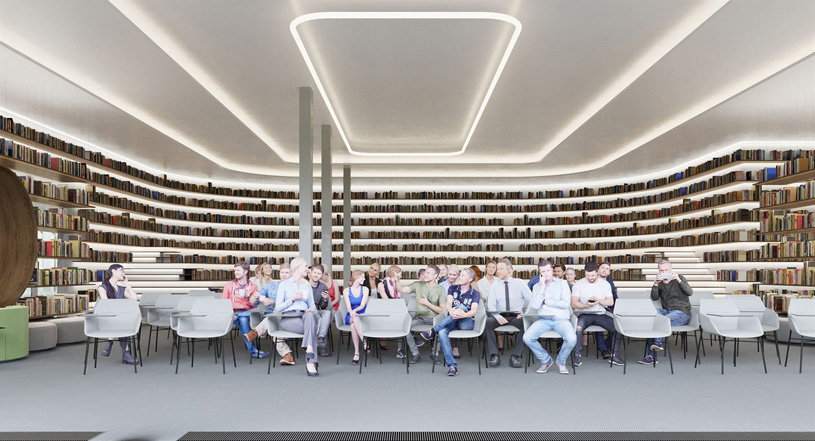 Интерьер библиотеки СберУниверситета