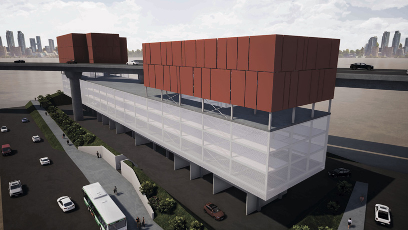 Механизированная парковка на 627 м/мест. Автор: Кирилл Ерзовский (МАРХИ)