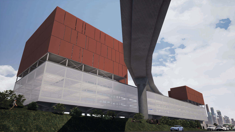 Механизированная парковка на 627 м/мест. Автор: Кирилл Ерзовский (МАРХИ)