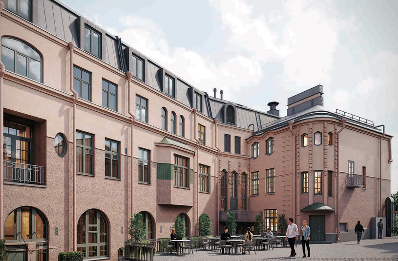 Реставрация и приспособление объекта культурного наследия «Здание фирмы Хаакмен и К» / г. Выборг, ул. Северный Вал, д.7/ул. Подгорная, д. 14. Авторы: ООО «АБ Мануфактура»