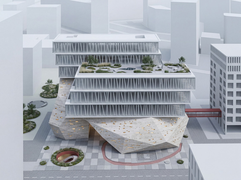 Концепция многофункционального здания в инновационном районе «Город Талантов» (г. Кемерово). Компания «DTbureau». Авторский коллектив: Т. Таратута, Д. Назаров, Е. Паниева