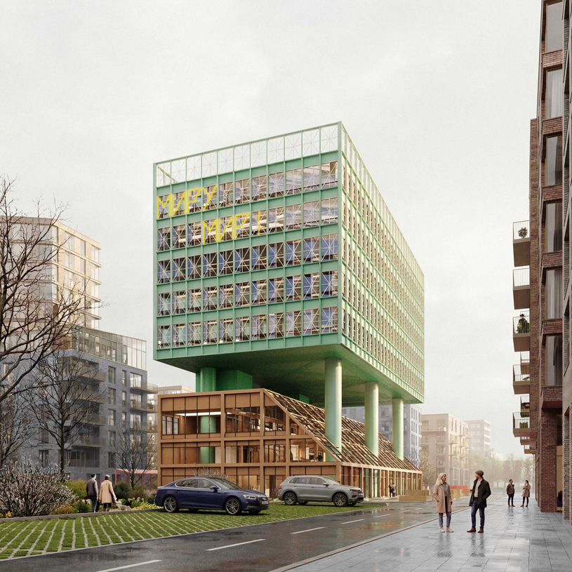 Концепция многофункционального здания в инновационном районе «Город Талантов» (г. Кемерово). Компания «МОВ». Авторский коллектив: И.Д. Егоров, Н.А. Герасименко, Л.Р. Галиуллина, Д.Р. Фахретдинов