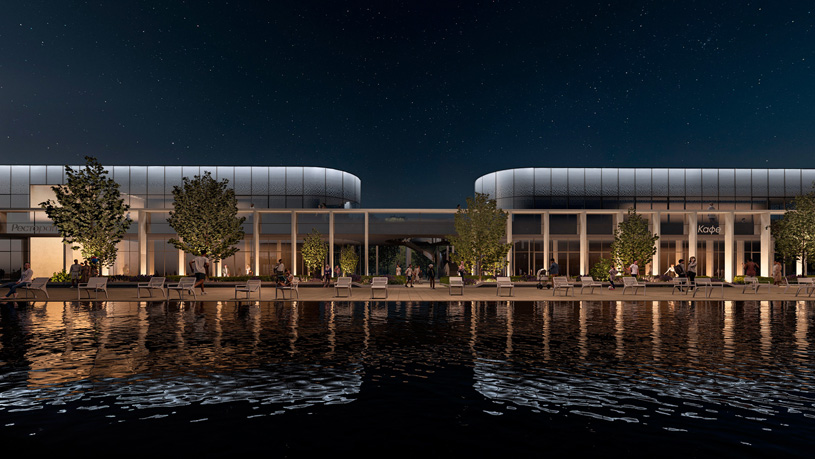 ООО «Архиком» . Работа: «Комплекс павильонов центральной площади Олимпийского комплекса «Лужники», г. Москва