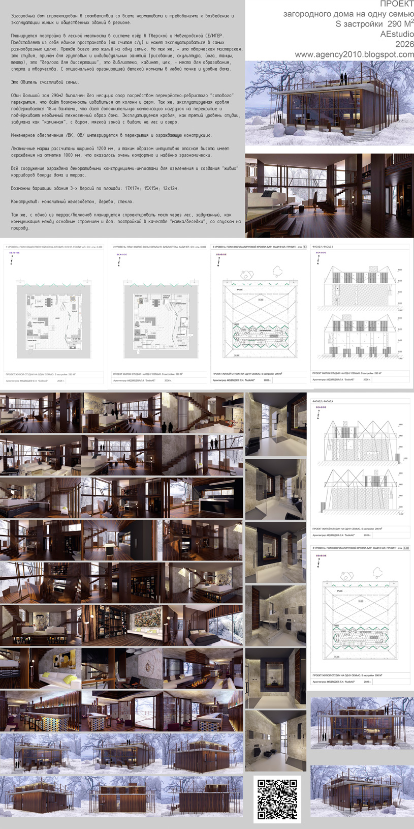 Проект загородного дома на одну семью | AEstudio