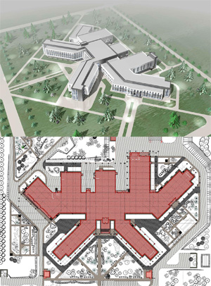 Проект центральной районной больницы на 80 коек. АО «ГИПРОЗДРАВ»