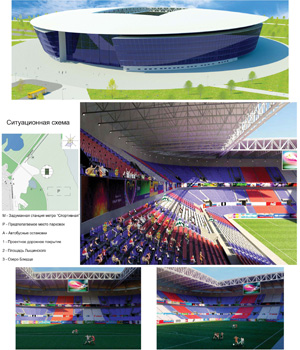 Интерьер футбольного стадиона. Новосибирск