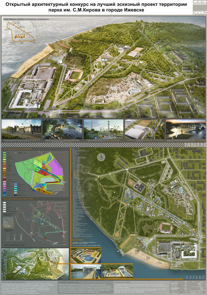 Эскизный проект территории парка им. С.М. Кирова в Ижевске. ООО «ПетроГрад»  | Архитектура и проектирование | Архитектурные конкурсы | Totalarch