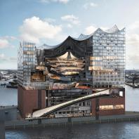 Эльбская филармония (Elbphilharmonie) в разрезе, компьютерная графика © Herzog & de Meuron / bloomimages