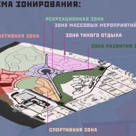 Эскизный проект территории парка им. С.М. Кирова в Ижевске. Авторский коллектив: С.В. Рыков, Р.Д. Вострокнутов (Ижевск), П.А. Горев, У.А. Пантелеева (Екатеринбург), Гариб Мажд (Сирия, Хомс). 2017 г.