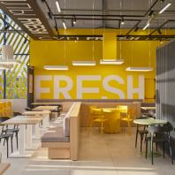 Интерьер ресторана Lenta Fresh Cafe в Санкт-Петербурге | finoarte