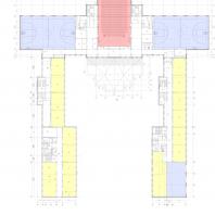 Проект школы на 1100 мест в новосибирском Академгородке. План 2-го этажа / ООО «АкадемСтрой НСК»