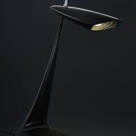 Дизайн-бюро MODELONI. Настольная лампа из карбона MODELONI. По мотивам монумента «Покорителям космоса» на ВДНХ