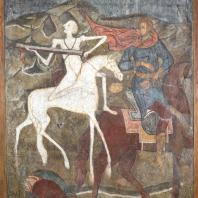 Конь бледный и вороной (всадник Апокалипсиса). Фресковая живопись Троице-Макарьева монастыря