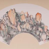 Хань Чао Три вида горы Сишань Бумага на картоне, тушь, краски