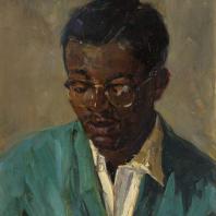 С.М. Скубко, Ю. Скубко. Студент-художник южно-африканец. 1967 г. Картон, масло