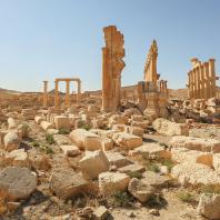 Пальмира. Вид Триумфальной арки после разрушения. 2016 г. Фотография предоставлена научным историческим архивом ИИМК РАН