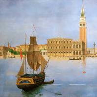 Джованни Бьязин (1835-1912), Витторио Бьязин (1860-1926). Панорама Венеции (Версия II), фрагмент, после 1888 г.