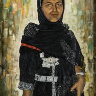 Нуан М. Портрет йеменки. Йемен 1976 г. Оргалит, краски масляные. Из коллекции ГМВ